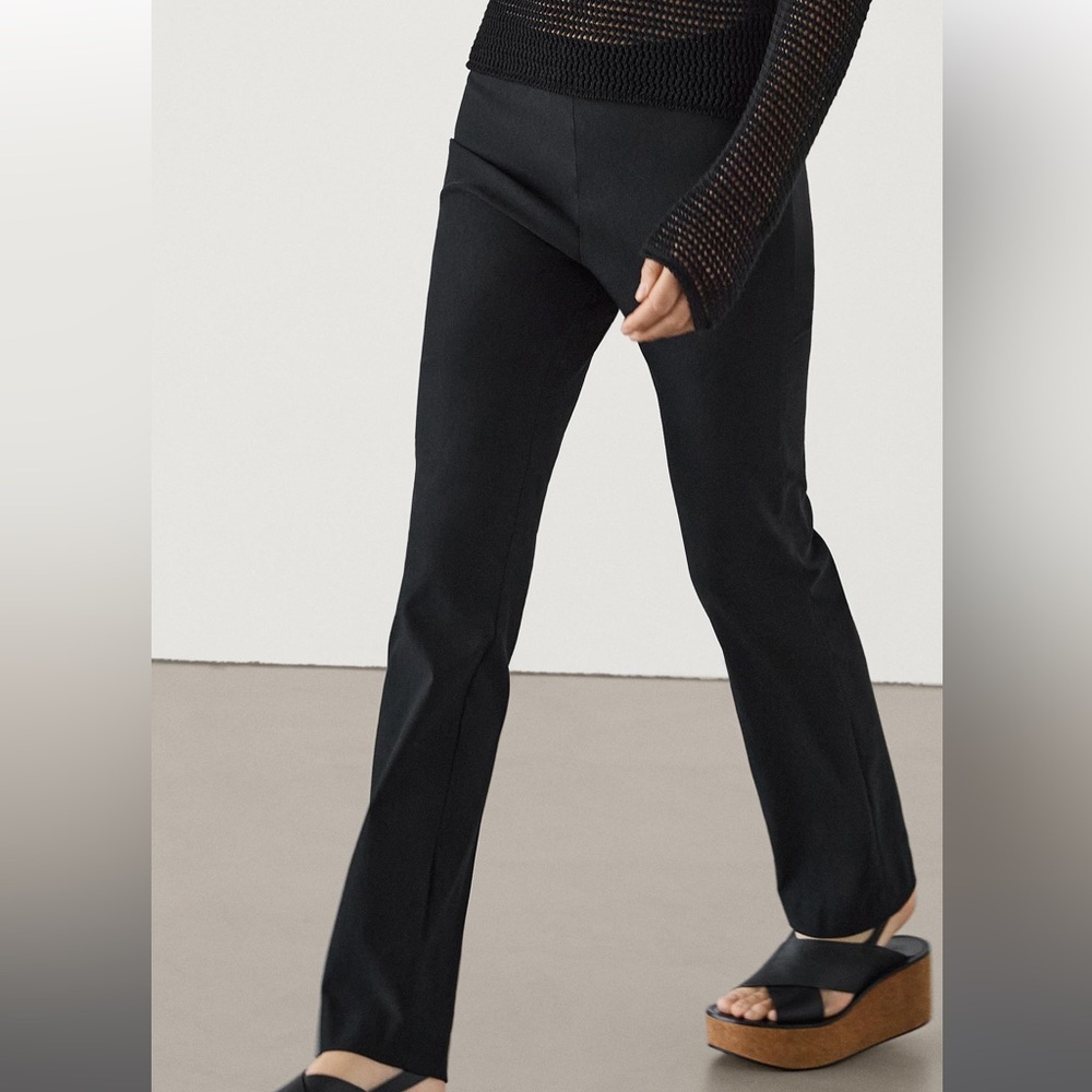 Massimo Dutti Black Straight Leg Pants